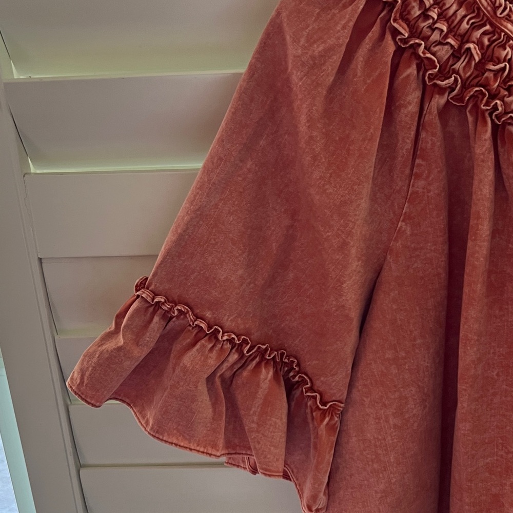 Free People Ruffle Neck Peasant Top - Picture 4 of 6